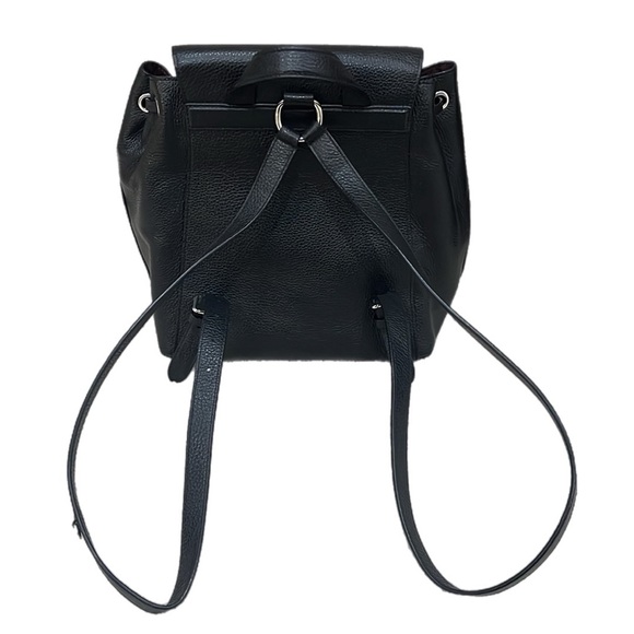 Coach Kleo Backpack Black Pebble Leather Snap Buckle Shoulder Strap Zip Pocket - Picture 5 of 9